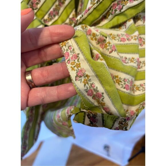 Vintage It’s Majestic union made ILGWU green white floral blouse sm/m - Picture 5 of 16